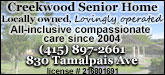 Creekwood Senior Home Sponsorship Banner